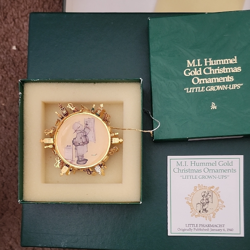 M.I. Hummel Little Grown-Ups Christmas Ornament Little Pharmacist w/Box & insert